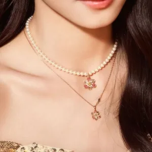 Reps Swarovski Brooches Red Lace