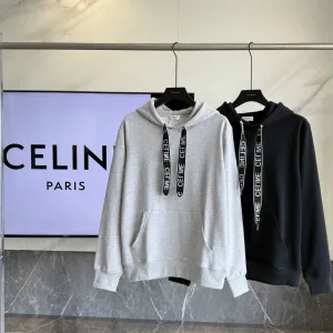 Designer Celine Hoodie Red Autumn Winter Embroidery