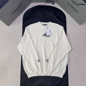 AAA Balenciaga Long-Sleeved Shirts Red Wool Blend Polyester Simple And Versatile Embroidery