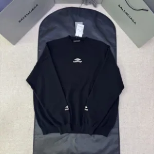 High Quality Balenciaga Long-Sleeved Shirts Red Wool Blend Polyester Simple And Versatile Embroidery