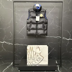 Super Clone Moncler Vest Red Down Nylon Patch Zippered Pocket