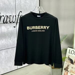 Reps High Quality Burberry Long-Sleeved T-Shirt Yellow Cotton Long-Staple Silk Modal Autumn Winter