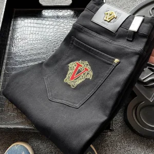 Reps Versace Jeans Red Denim Stretch Premium Luxury Embroidery