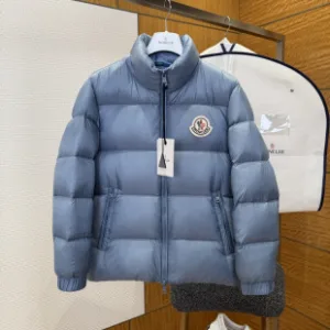 AAA Reps Moncler Down Jacket Red Goose Duck Nylon Fabric Embroidery Patch Zippered Pocket
