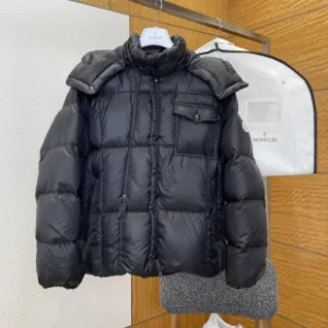 Reps Moncler Down Jacket Black Duck Nylon Fabric Glossy Finish
