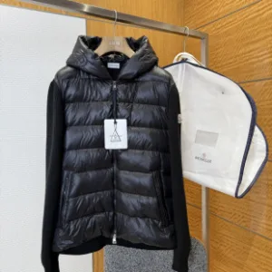 Designer Moncler Down Jacket Red Duck Nylon Spandex Fabric