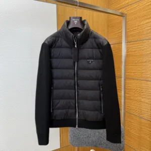 AAA Super Clone Prada Down Jacket Red Duck Nylon Water-Repellent Fabric