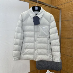 AAA Prada Coat White Cotton Duck Down Corduroy