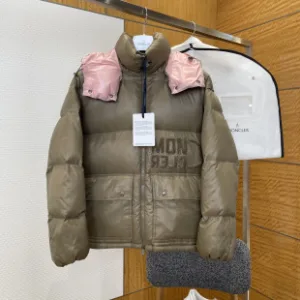 Luxury Moncler Coat Red Goose Down Nylon Suitable For Various Body Types Sophistication