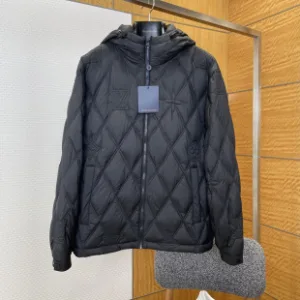 Reps Louis Vuitton Down Jacket Black Duck Nylon Satin Fabric Sophistication Embroidery