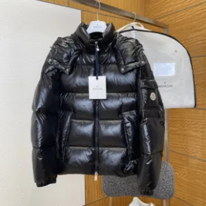 AAA Reps Moncler Down Jacket Red Nylon Fabric Crisp Silhouette Patch