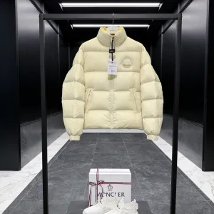 Reps Moncler Outerwear Red Down Nylon Chenil Lace Fabric Patch Glossy Finish Zippered Pocket