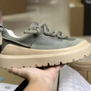 AAA Super Clone Ugg Sneakers Red Eva Cotton Wool Plush Suede Cowhide Rubber Lace Autumn Winter