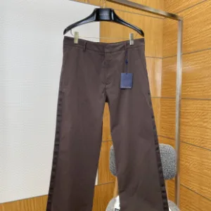 Super Clone Reps Louis Vuitton Trousers Brown Cotton Twill Fabric