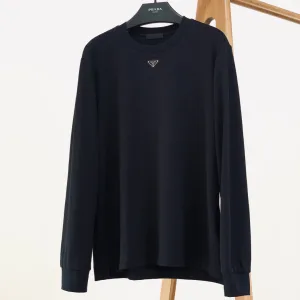 High Quality Prada Long-Sleeved Shirts Ash Winter Metal Logo