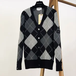 Designer Thom Browne Shirts Red Cotton Retro Preppy Style Winter Color Blocking
