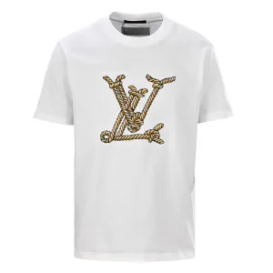 AAA Luxury Louis Vuitton Short-Sleeved Shirts Color Cotton Pure Embroidery Heavy
