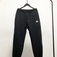 High Quality Moncler Long Pants Red Cotton Carded Wool Lambswool Spandex Fleece Winter Zippered Pocket
