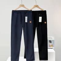 Luxury Designer Kenzo Fleece-Lined Pants Red Cotton Fleece Coral Corduroy Winter Slim Fit