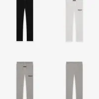 Super Clone Designer Fear Of God Straight-Leg Pants Red Cotton Fleece Enhanced Comfort Autumn Winter