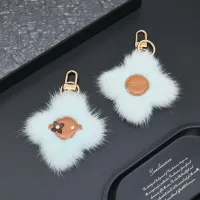 Designer Louis Vuitton Mink Fur Keychain