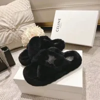 AAA Celine Slippers Red Wool Sheepskin Spring Summer