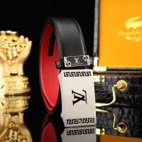 AAA Louis Vuitton Leather Belt Red Genuine Top-Grain Calfskin Understated Luxury