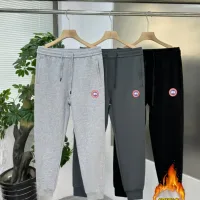 AAA Luxury Canada Goose Sweatpants Red Cotton Fleece Fabric Visually Slimming Autumn Winter