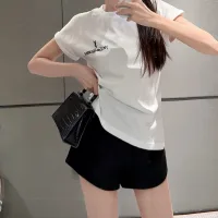 Designer Luxury Saint Laurent Velvet Short-Sleeved Shirts