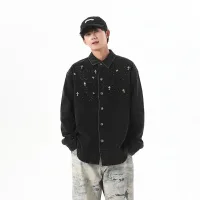 AAA Chrome Hearts Shirts Red Denim Spring Autumn