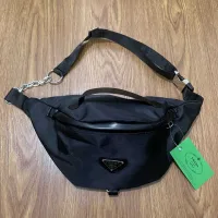 AAA Prada Handbag Black Metal Logo