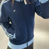 Super Clone Luxury Adidas Coat Blue Jacquard Autumn Winter Early Metal Logo