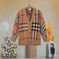 Reps Burberry Outerwear Red Wool Jacquard Simple And Elegant Loose Cut