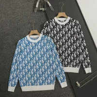 Luxury Dior Sweater Red Cotton Wool Jacquard