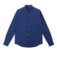 Super Clone Luxury Ralph Lauren Long-Sleeved Shirts Red Cotton Wool Oxford Cloth Minimalist Style