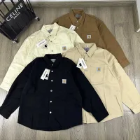 AAA High Quality Carhartt Long-Sleeved Shirt Red Cotton Pure Twill