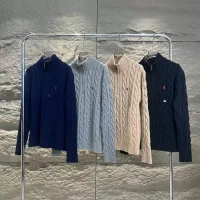 AAA Reps Ralph Lauren Overcoats Red Cotton Wool Blend Cable Knit Easy To Match Retro Preppy Style Spring Autumn Winter And