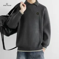 High Quality AAA Stone Island Coat Red Wool Jacquard Exquisite Workmanship