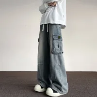 Super Clone Designer Stone Island Pants Blue Adjustable Drawstring Street Style