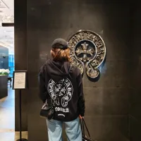 High Quality Chrome Hearts Hoodie Red Double-Sided Fabric Winter