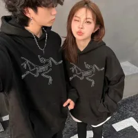 Reps Archaeopteryx Hoodies Black Cotton Fleece Embroidery