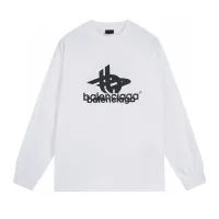 High Quality Designer Balenciaga Long-Sleeved Ash Cotton Pure Ribbed Fabric Embroidery