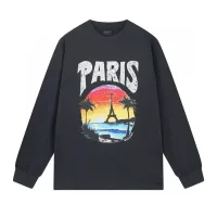 High Quality Reps Balenciaga Long-Sleeved Ash Cotton Pure Ribbed Fabric Embroidery