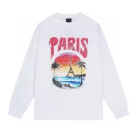 Reps AAA Balenciaga Long-Sleeved Ash Cotton Pure Ribbed Fabric Embroidery