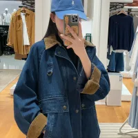 High Quality Designer Ralph Lauren Pants Red Corduroy Denim Sweet And Cool Style Sophistication Autumn Winter Early Deep