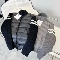 Designer Moncler Outerwear Red Wool Feather Duck Down Fleece Exquisite Workmanship Elegant Black Winter Patch Side Pockets