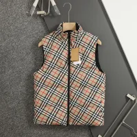 Luxury Burberry Vest Red Duck Down Nylon Fleece Twill Fabric Minimalist Style Patch Zippered Pocket