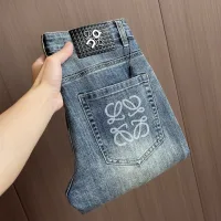 High Quality Luxury Loewe Jeans Ash Denim Delicate And Soft To The Touch Autumn Winter