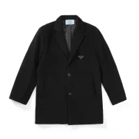AAA High Quality Prada Coats Red Wool Genuine Leather