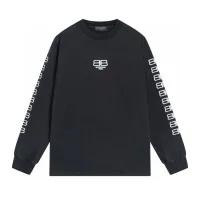 Super Clone Designer Balenciaga Long-Sleeved Red Cotton Ribbed Fabric Embroidery